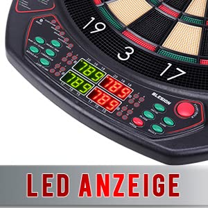 SwissDart Elektronische Dartscheibe E-Dartboard – Set 12 Pfeile