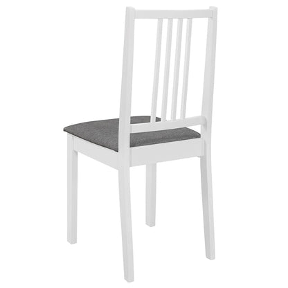 vidaXL Esszimmerstuhl Set – 2 Stk. Weiss Massivholz Gepolstert
