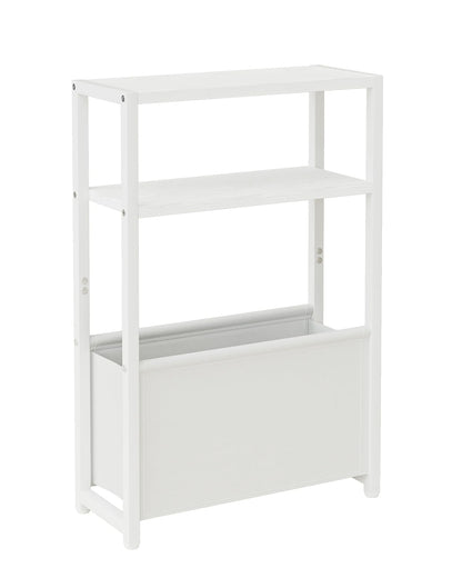 Apetaccat Beistelltisch mit Stauraum, 3-stufig, schmal, weiss