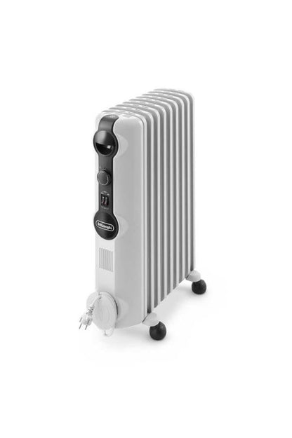 De'Longhi Radia-S TRRS0920 Elektrischer Ölradiator - 1500W. Weiß, rechteckig. Wärmt Räume effizient durch Konvektion.