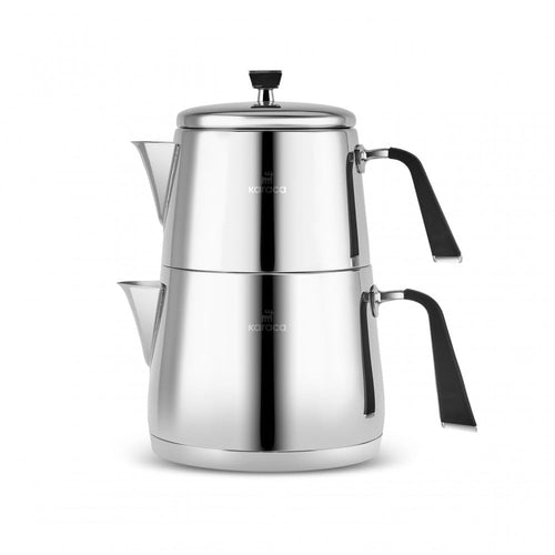 Karaca Fiona Teekannen-Set Schwarz, Edelstahl, Induktion, 1L & 2L