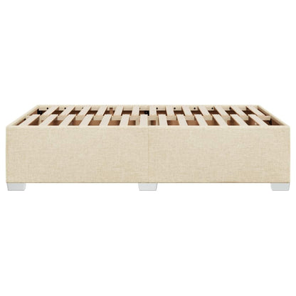 vidaXL Polsterbett Doppelbett Creme 120x200cm Stoff