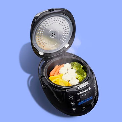 REISHUNGER Starter Set Digital-Reiskocher & Dampfgarer Schwarz mit Reis