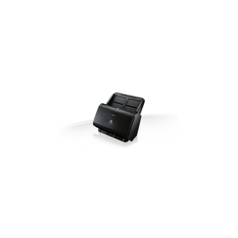 Canon imageFORMULA DR-C240 – DIN A4 Duplex Dokumentenscanner. Schwarzes, rechteckiges Gehäuse. Zur schnellen Digitalisierung von Dokumentenstapeln.