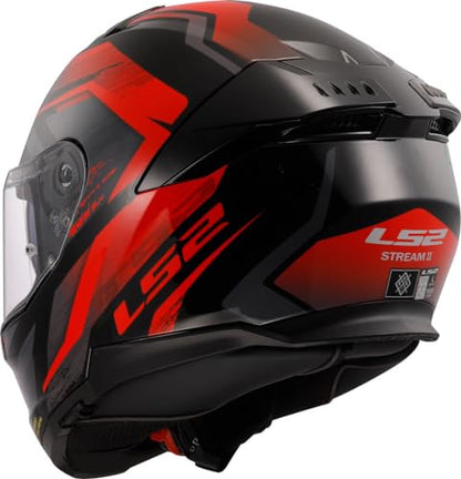 LS2 Stream II Fury Integralhelm - Gloss Black Red L