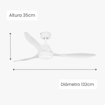 FARO BARCELONA Polaris Deckenventilator 132cm Weiss 3-Flügel LED