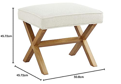 Amazon Basics Moderner Polsterhocker Quadratisch Elfenbein