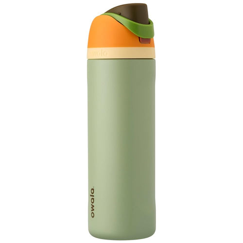 Owala FreeSip Trinkflasche Edelstahl mit Strohhalm 710 ml, Camo Cool – doppelwandig isoliert mit Trageschlaufe