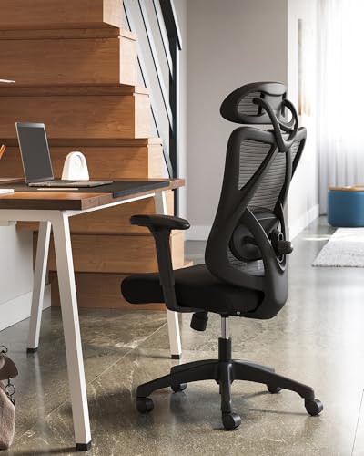 SONGMICS OBN063B01 Ergonomischer Mesh Bürostuhl - Tintenschwarz