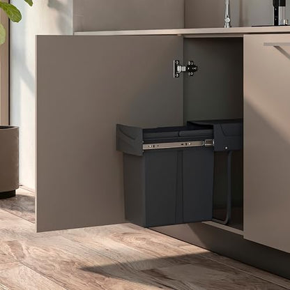 Emuca Ausziehbarer Recycling Küchenabfalleimer Unterbau 1x20L Anthrazit