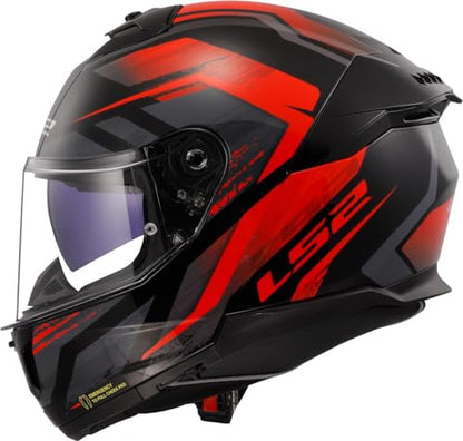 LS2 Stream II Fury Integralhelm - Gloss Black Red L