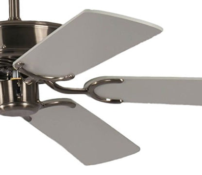 Potkuri Deckenventilator ohne Beleuchtung – Gealtert Silber, 132 cm