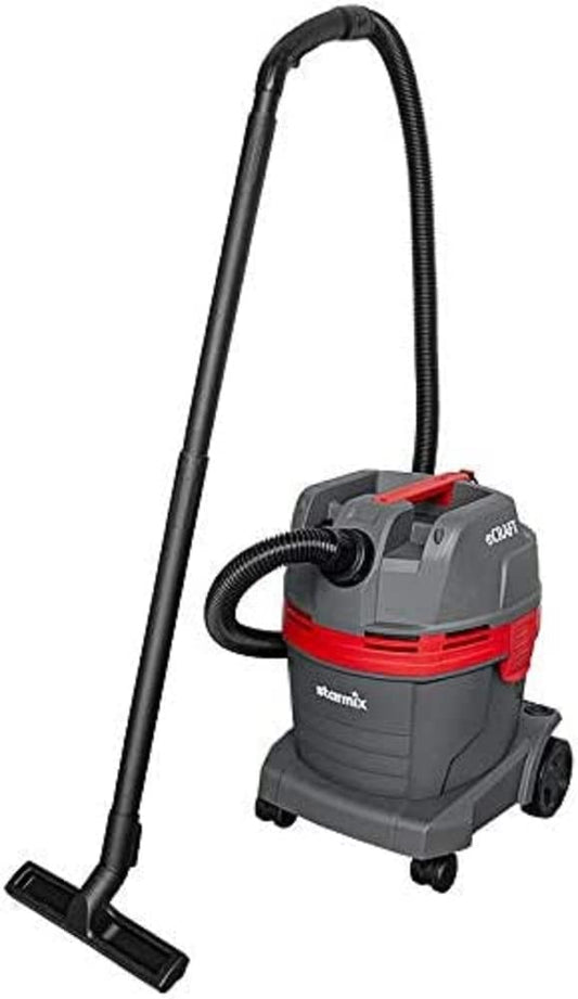 Starmix eCraft L 1422 HKR – Allzweck Nass-Trocken-Sauger: Gelb-schwarzer Industriesauger für Nass- & Trockenschmutz.