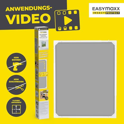 EASYmaxx Insect Protect Teleskop-Fliegengitter – weiss ausziehbar 2er-Set