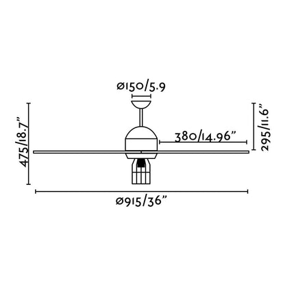 Faro Barcelona Chicago 33703 Deckenventilator Licht - Schwarz 90cm