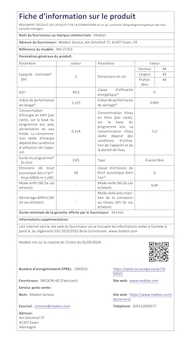 MEDION DWT20 Mini Tischgeschirrspüler Gold, 2 Massgedecke