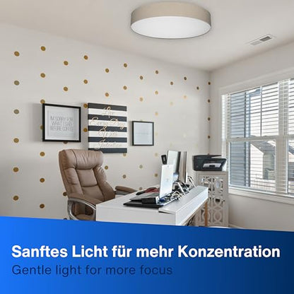 REV Rund 50cm Stoff Vintage Deckenleuchte - Schwarz