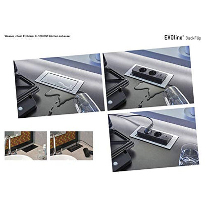 EVOline Backflip 159271005300 Tischsteckdose USB - Schwarz Matt