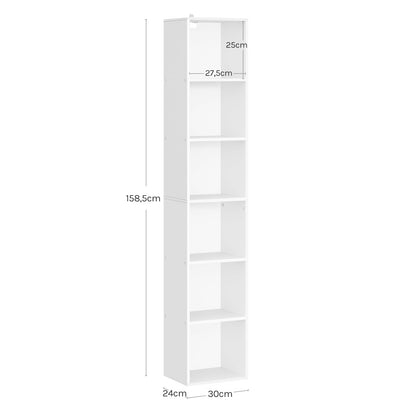 WOLTU Bücherregal mit 6 Fächern, Würfelregal freistehend, SK003ws6
