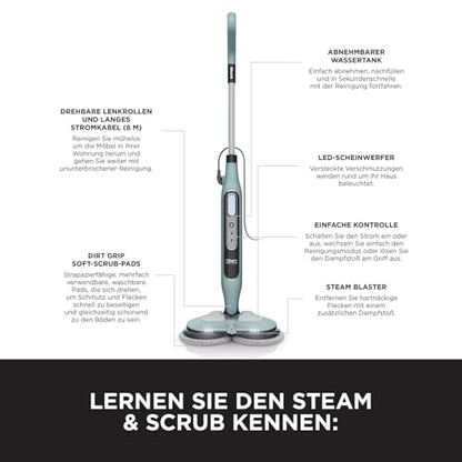 Shark S8201EUCP Automatischer Dampfreiniger Mop - Salbei-Grün