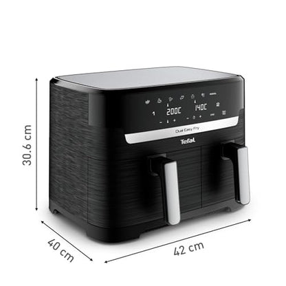 Tefal Dual Easy Fry Heissluftfritteuse Doppelkammer - Schwarz EY9018
