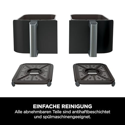 Ninja Foodi Dual Zone Airfryer AF200EU Heissluftfritteuse 7.6L Schwarz