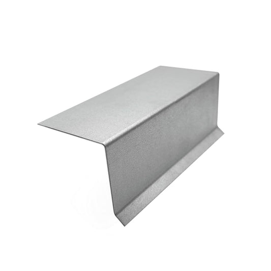 Designbleche Ortgangblech Zuschnitt 200cm 200mm 1mm Stahl verzinkt. Graues Stahlblech für den Dachgiebel-Abschluss.