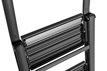 WENKO Compact Aluminium Klapp-Trittleiter - 3 Stufen Dunkelgrau
