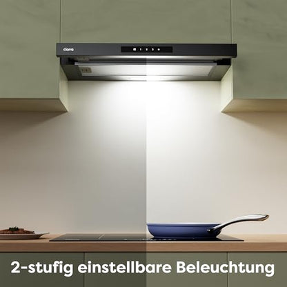 CIARRA CBCB6909A A+ Flachschirmhaube Abluft/Umluft 60 cm – Schwarz