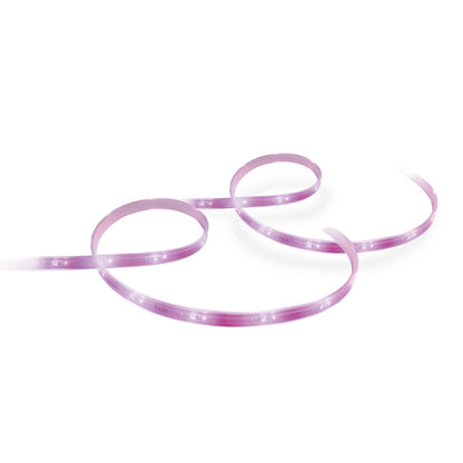 Philips Hue Lightstrip Plus V4 Weiss & Farbe Basis-Set (2m+1m): Flexibles LED-Lichtband für smarte, indirekte Akzentbeleuchtung.
