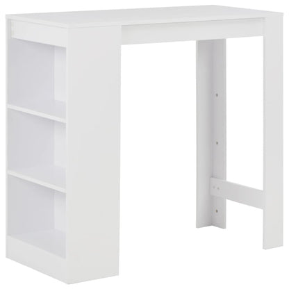 vidaXL Bartisch mit Regal – Stehtisch Küchentheke Weiss