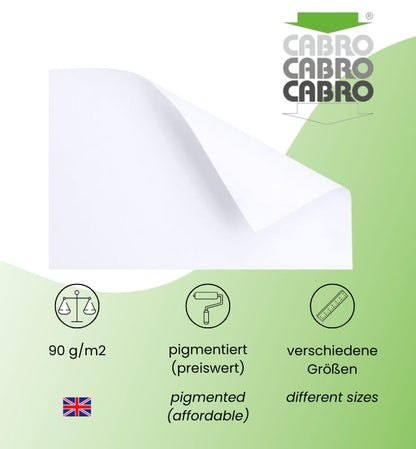 CABRO Plotterpapier Color 90g/m² - 914x50m Weiss 6 Rollen