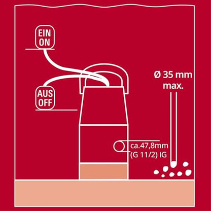 Einhell GC-DP 7035 LL Schmutzwasserpumpe - Flachabsaugend 1mm