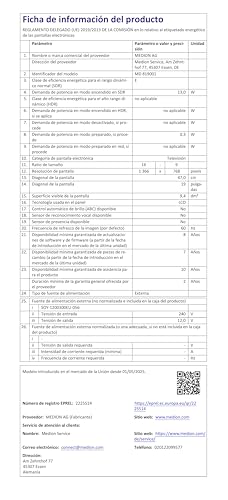 MEDION MD 819001 HD Fernseher 19 Zoll mit DVD-Player 12V