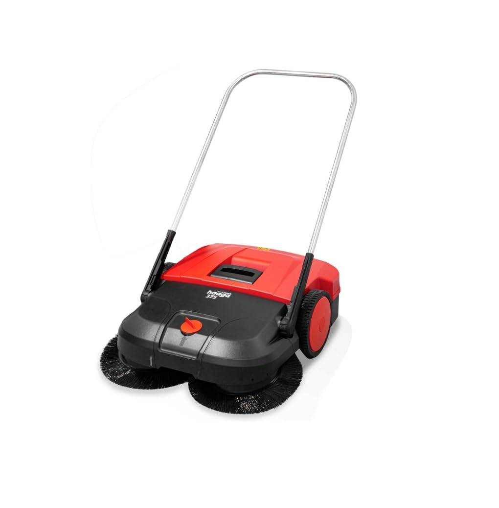 Starmix haaga 375 Handkehrmaschine. Kompakter Kehrwagen mit Walzen- und Seitenbesen zur effizienten Schmutzaufnahme auf mittelgrossen Flächen.