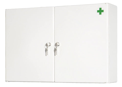 Jokey Medi II Medizinschrank abschliessbar, Kunststoff, weiss – Wandschrank mit Grünkreuz-Aufkleber
