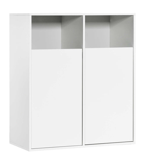 mokebo Der Wäschehüter Wäscheschrank 2 Fächer Weiss 95x80x40 cm