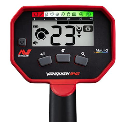 Minelab Vanquish 340 Multifrequenz Metalldetektor mit V10 DD Spule