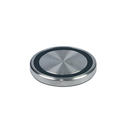 Neff Bosch Siemens Drehknopf Twistpad Kochfeld – 00636170. Runder, silberner Magnet-Drehknopf zur Steuerung von Kochfeldfunktionen.