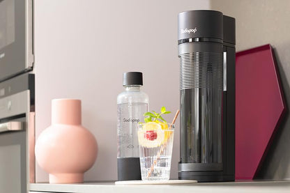 Sodapop Logan Wassersprudler - Matt Schwarz, inkl. Glas- & PET-Flaschen