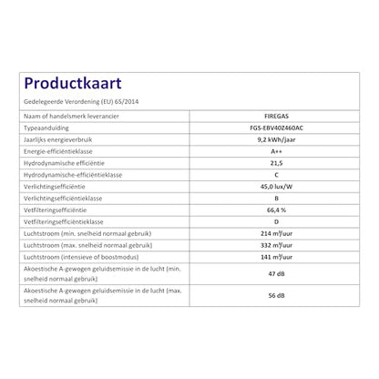 FIREGAS Dunstabzugshaube 60cm Schräghaube Abluft/Umluft - Black