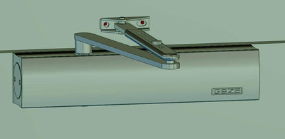 GEZE TS4000 Türschliesser - Silber, Gestänge und Montageplatte