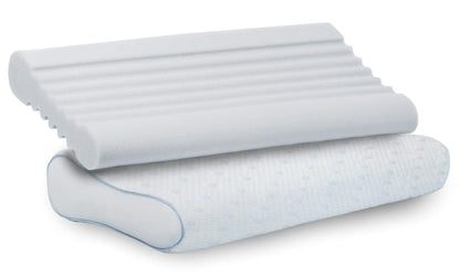 PARADIES reVita Ergonomic Nackenkissen 40x80 cm – Höhe 10 cm. Konturiertes, weißes Kissen. Stützt die Halswirbelsäule ergonomisch im Schlaf.