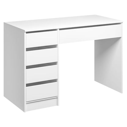 Bellamio Nore Schreibtisch in Weiss mit 5 Schubladen, 110 x 53 cm