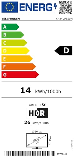 TELEFUNKEN XH24VP550M 24 Zoll Smart HD LED TV – schwarz