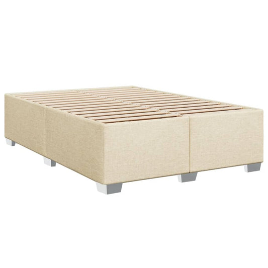 vidaXL Modernes Polsterbett Doppelbett - Creme 160x200cm Stoff. Rechteckiges Stoffbett zum Schlafen. Bietet komfortable Liegefläche für zwei Personen.