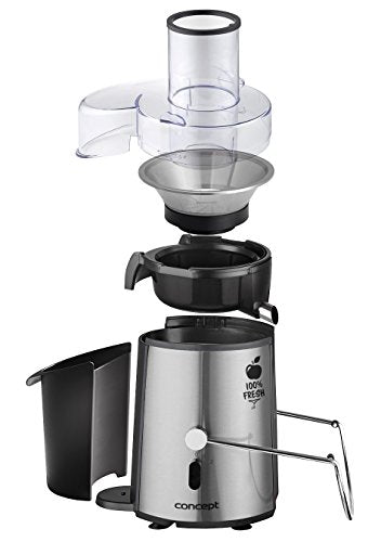CONCEPT Hausgeräte LO7026 Entsafter mit XXL-Öffnung - Silber