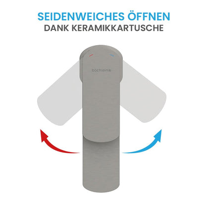 Bächlein Mizarela Badarmatur - Edelstahl gebürstet, flacher Auslauf