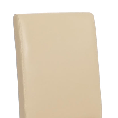 Mendler Littau Esszimmerstuhl 4er-Set - Leder Creme helle Beine