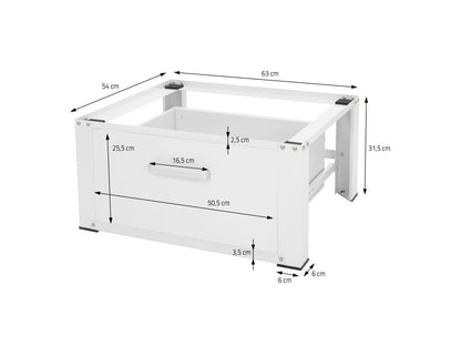 ML-Design Waschmaschinen-Erhöhung Schublade 63x54cm Weiss